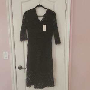 NWT Sea New York Black Lace Long Sleeve Dress
